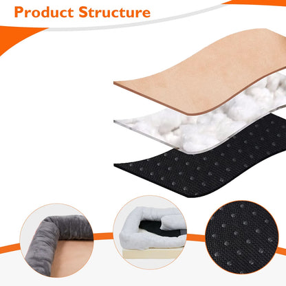 Luxurious Orthopedic Foam Dog Bed with Cotton-Padded Bolster - Super Soft, Waterproof, and Washable for Ultimate Comfort