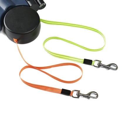 Experience Ultimate Control with Our 3M Reflective Retractable Dog Leash for Small Dogs - Tangle-Free Dual Leash with LED Lights
