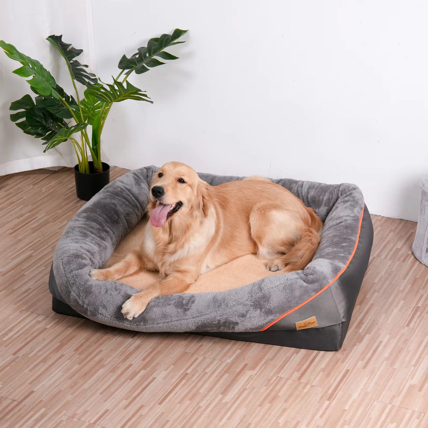 Luxurious Orthopedic Foam Dog Bed with Cotton-Padded Bolster - Super Soft, Waterproof, and Washable for Ultimate Comfort