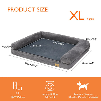 Extra Large Orthopedic Dog Bed - Plush Mattress with Removable Washable Cover for Ultimate Comfort