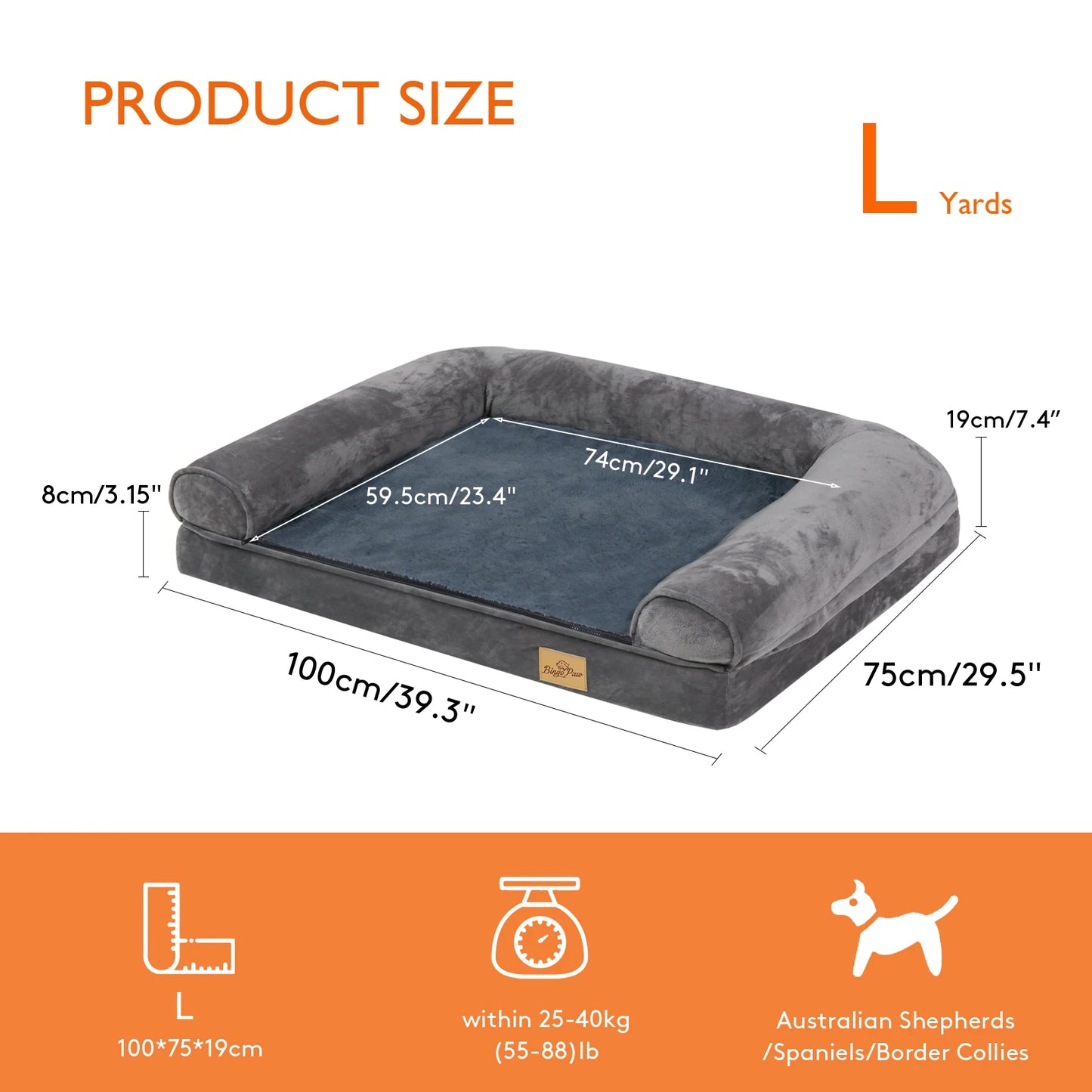 Extra Large Orthopedic Dog Bed - Plush Mattress with Removable Washable Cover for Ultimate Comfort